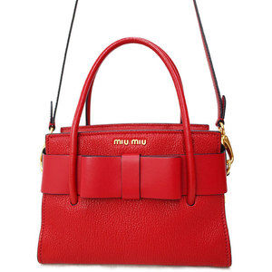 Miu Miu Ribbon 2way Handbag Fuoco